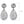 Load image into Gallery viewer, Pair of silver earrings with clear stones on a white background
