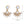 Load image into Gallery viewer, Pair of gold and white gemstone earrings with measurements on a white background
