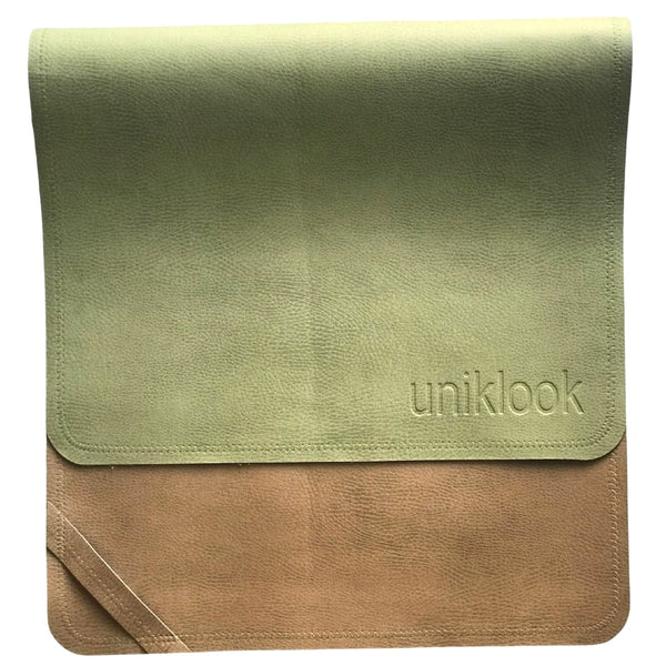 Vegan Leather Mat — Green & Tan