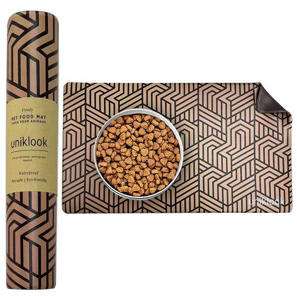 Vegan Leather Pet Food Mat — Elegant Design