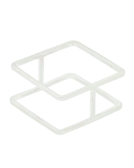 White rectangular plastic component on a white background