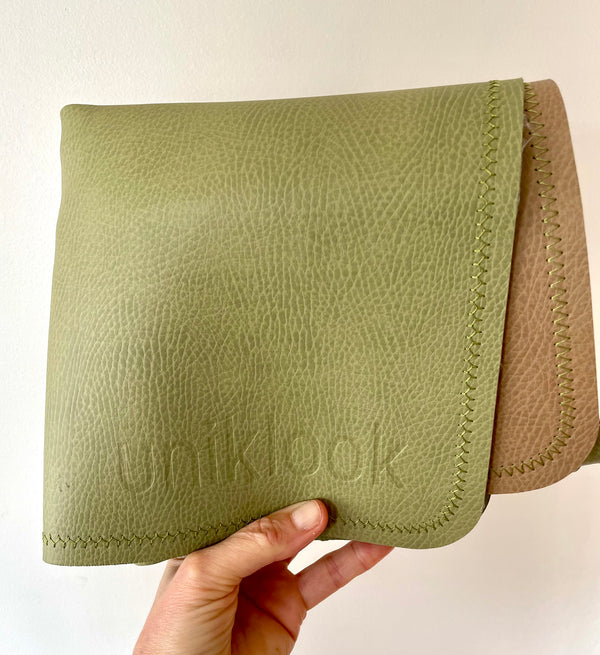Vegan Leather Mat — Green & Tan