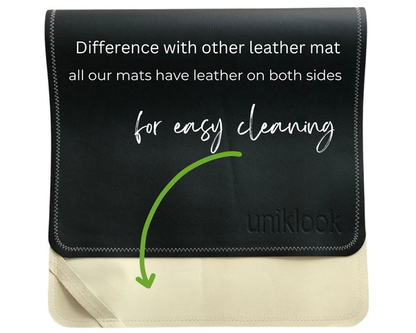 Vegan Leather Mini Mat — Black & Cream