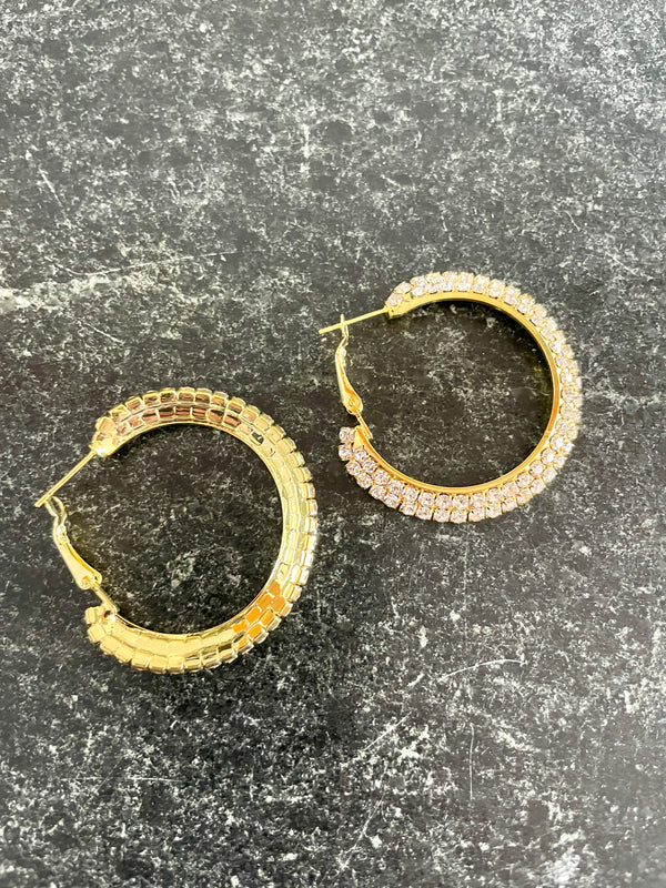 Evening Glam Small Clear Hoop