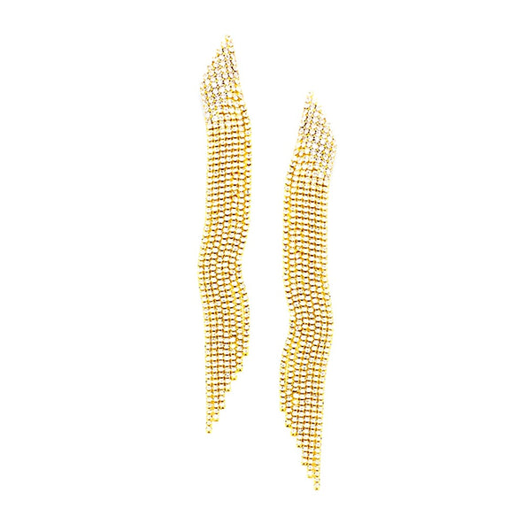 Rhinestone Chandelier Drop Earrings – Gold & Crystal