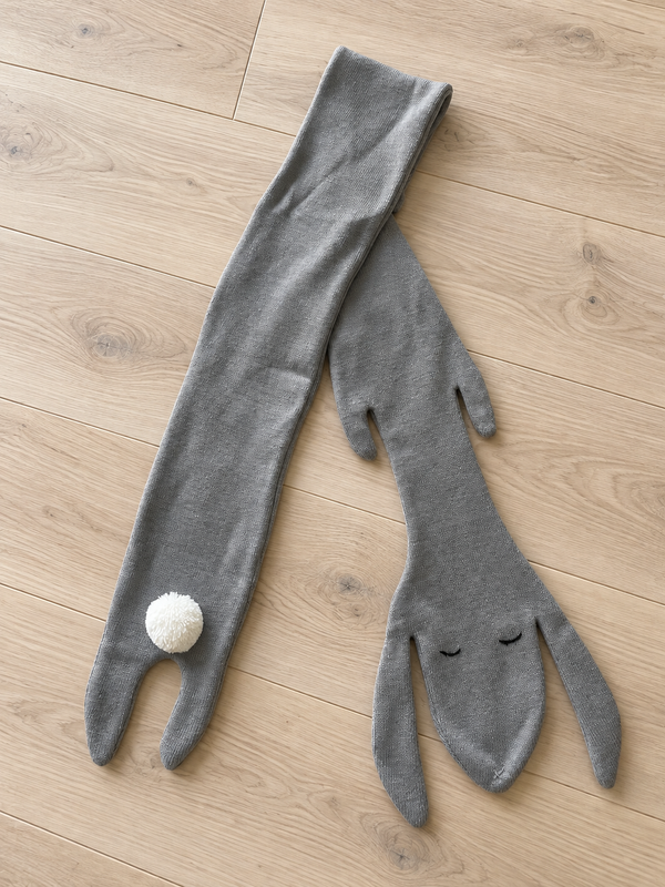 100% Cashmere Bunny Scarf for Kids – Luxury Soft Knit Rabbit Scarf