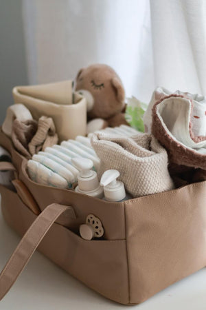 Vegan Leather Caddy Diaper Bag & Nursery Organizer | Uniklook