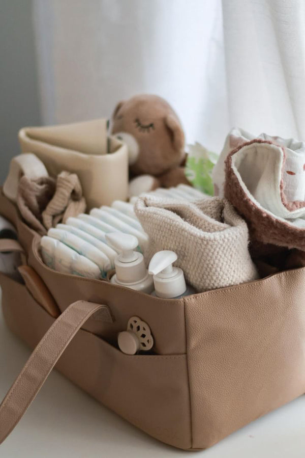 Vegan Leather Caddy Diaper Bag & Nursery Organizer | Uniklook