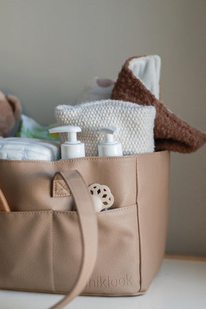 Vegan Leather Caddy Diaper Bag & Nursery Organizer | Uniklook