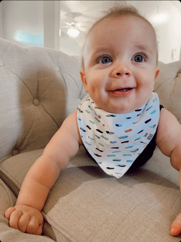 Enzo Organic Cotton Bandana Bibs — Baby Boy