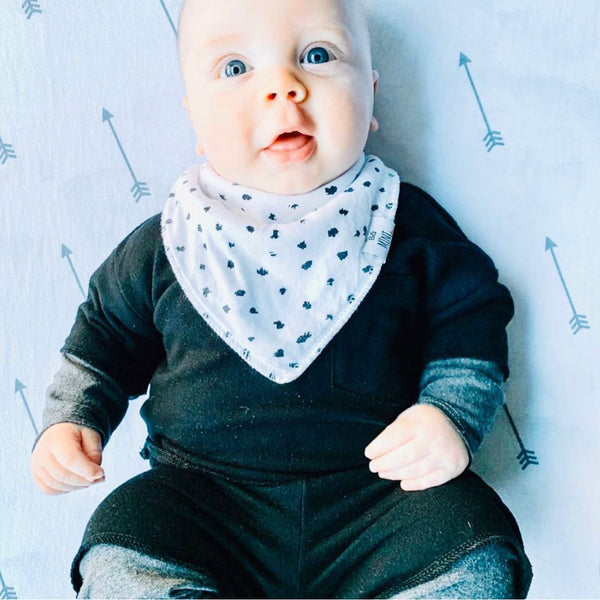 Avery Organic Cotton Bandana Bibs — Black & White Neutral