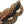 Load image into Gallery viewer, A close-up of a beaded necklace featuring large interlocking circular disc charms in a brown and black leopard print, layered with multi-strand beads in black, brown, and amber.
