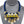 Load image into Gallery viewer, A statement bib necklace displayed on a gray mannequin bust. The necklace features a thick royal blue braided cord base with gold-tone metal accents, white and yellow geometric beads, and dangling clear faceted crystal drops.
