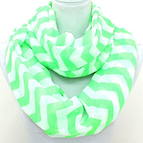 Lime White Zigzag Scarf