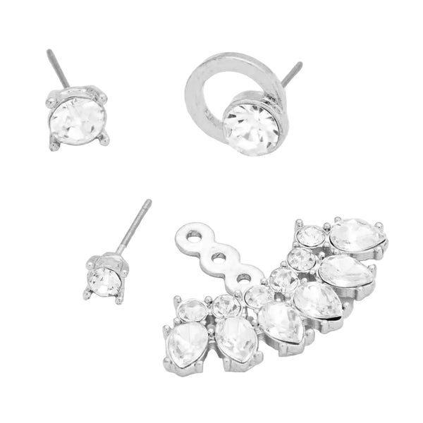 Trio Back & Front Ear Jacket Earrings