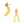 Load image into Gallery viewer, Gold earrings with pearl-like beads on a white background
