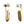 Load image into Gallery viewer, Gold feather-shaped earrings with pearl-like beads on a white background
