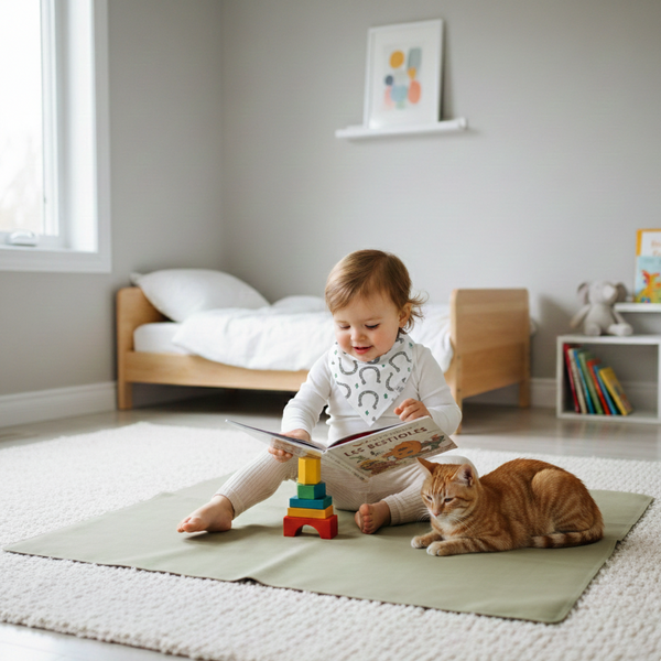 Vegan Leather Med Mat — Green & Tan