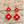 Load image into Gallery viewer, Red Enamel Double Flower Drop Earrings with Crystal Accents
