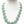 Load image into Gallery viewer, A silver-toned statement necklace featuring large, round, light aqua-green faceted gemstones in a floral cluster setting, displayed on a white neck mannequin.
