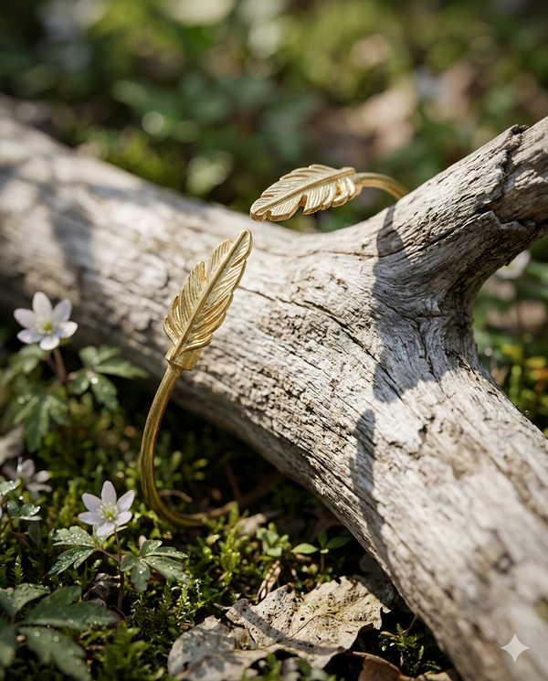 Leaves Gold Cuff Bracelet