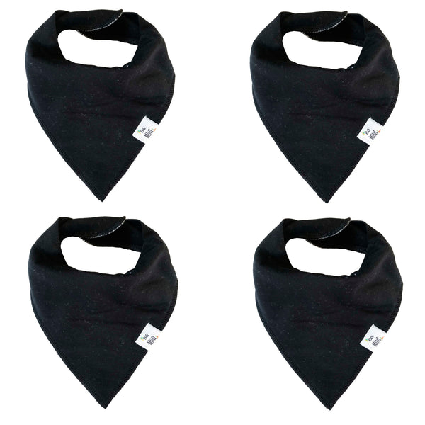 Raven Organic Cotton Bandana Bibs — Black