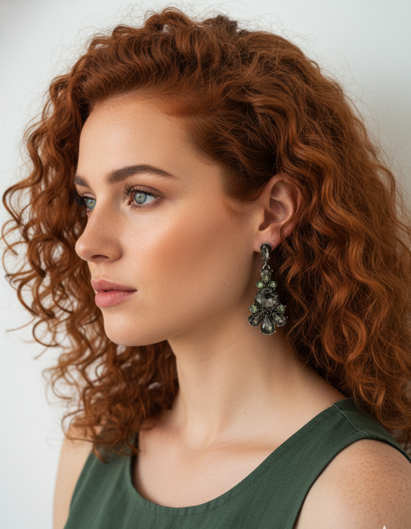 Smoke Black Chandelier Earrings
