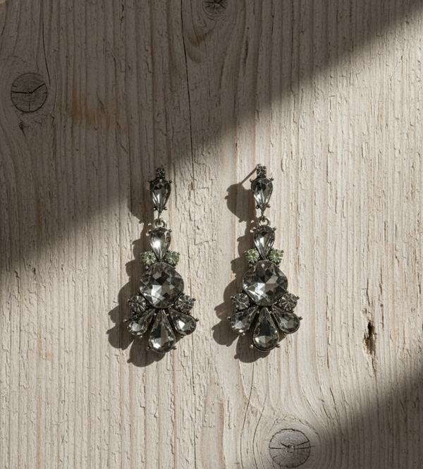 Smoke Black Chandelier Earrings