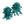 Load image into Gallery viewer, Pair of teal beaded earrings on a light background
