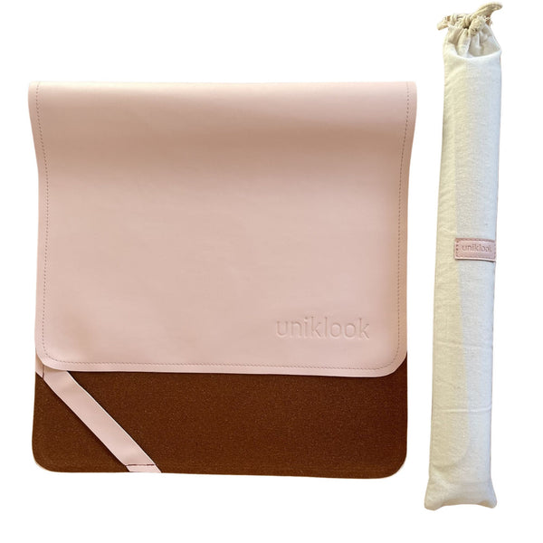 Vegan Leather Pet Food Mat — 30"x16" | Pink