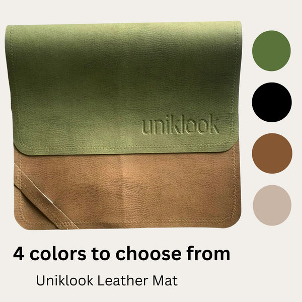 Vegan Leather Mini Mat — Green & Tan
