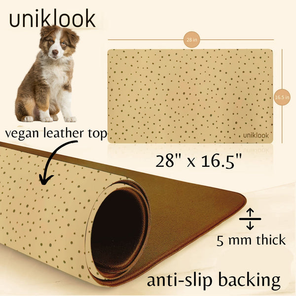 Vegan Leather Pet Food Mat — Cheetah Print