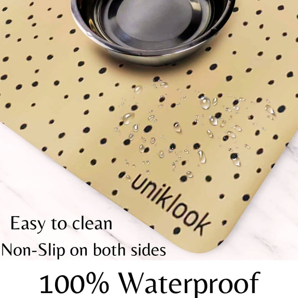 Vegan Leather Pet Food Mat — Cheetah Print