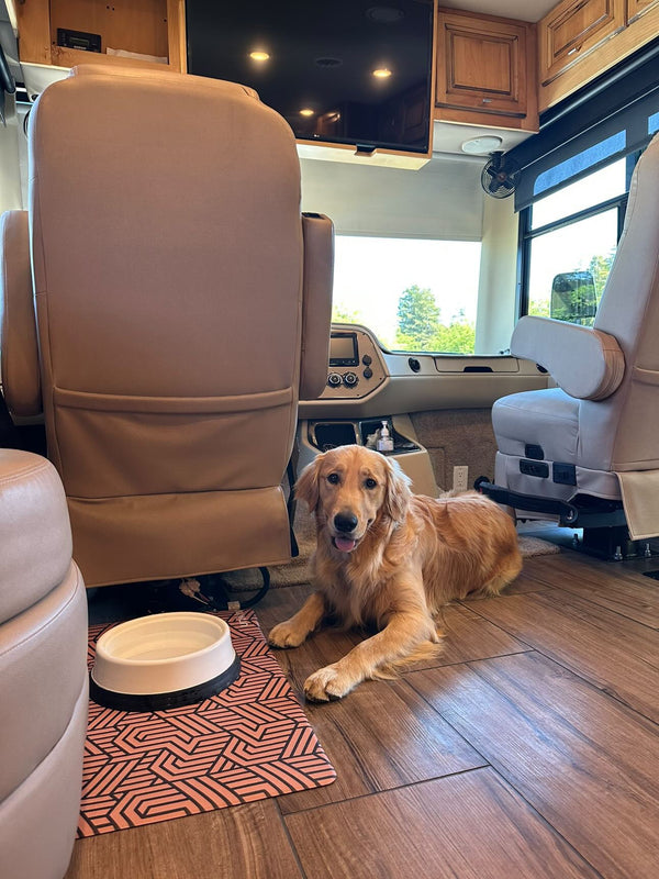 Vegan Leather Pet Food Mat — Elegant Design