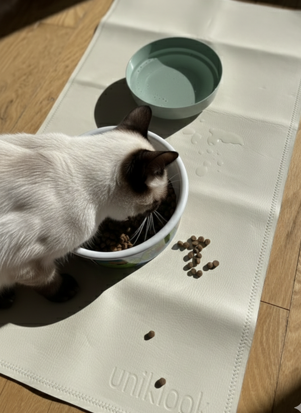 Vegan Leather Pet Food Mat — 22"x14" | Cream & Terra