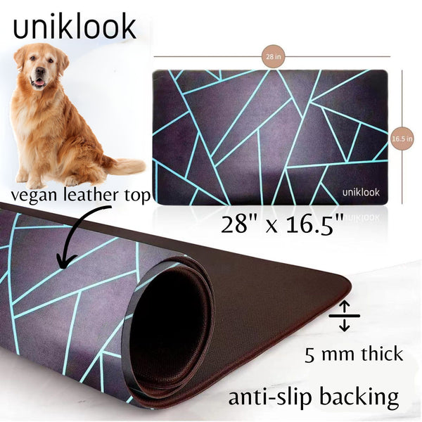 Vegan Leather Pet Food Mat — Avant-Garde Teal