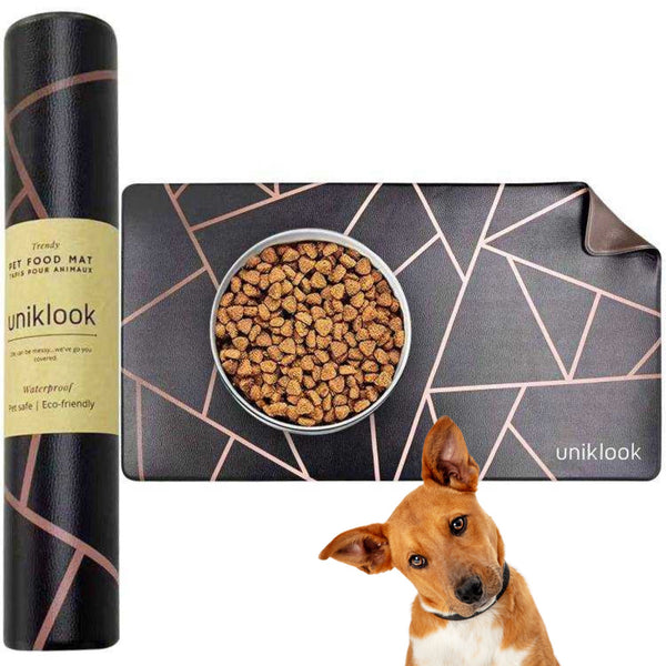 Vegan Leather Pet Food Mat — Avant-Garde Pink