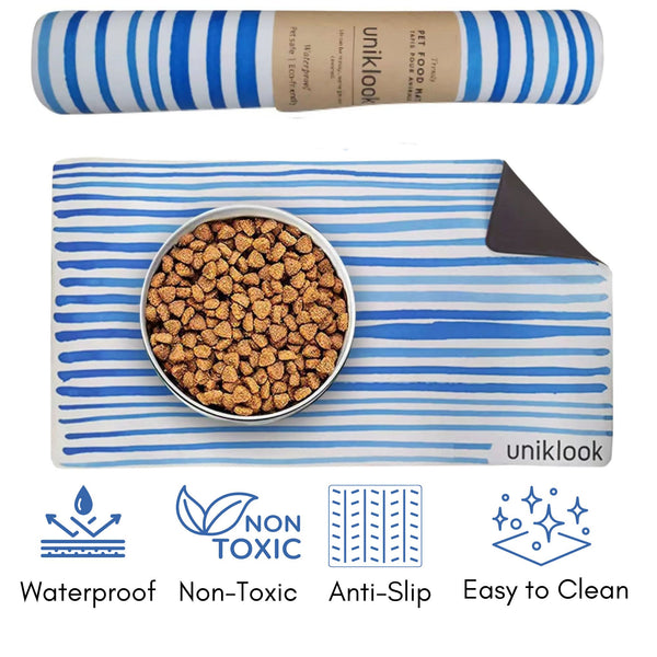 Vegan Leather Pet Food Mat — Beachy Vibe
