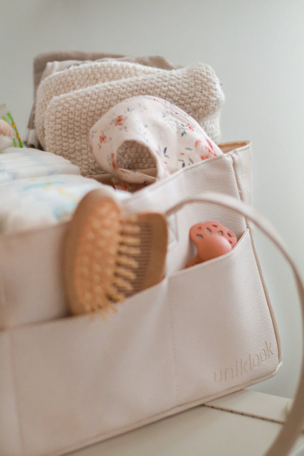 Vegan Leather Caddy Diaper Bag & Nursery Organizer | Uniklook