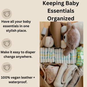 Vegan Leather Caddy Diaper Bag & Nursery Organizer | Uniklook