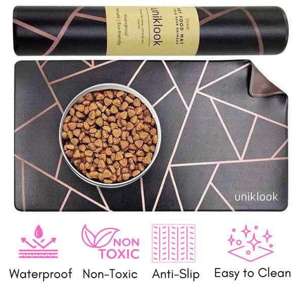 Vegan Leather Pet Food Mat — Avant-Garde Pink