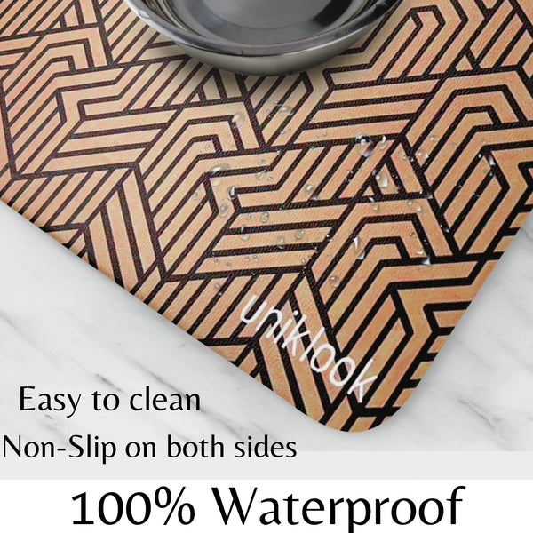 Vegan Leather Pet Food Mat — Elegant Design