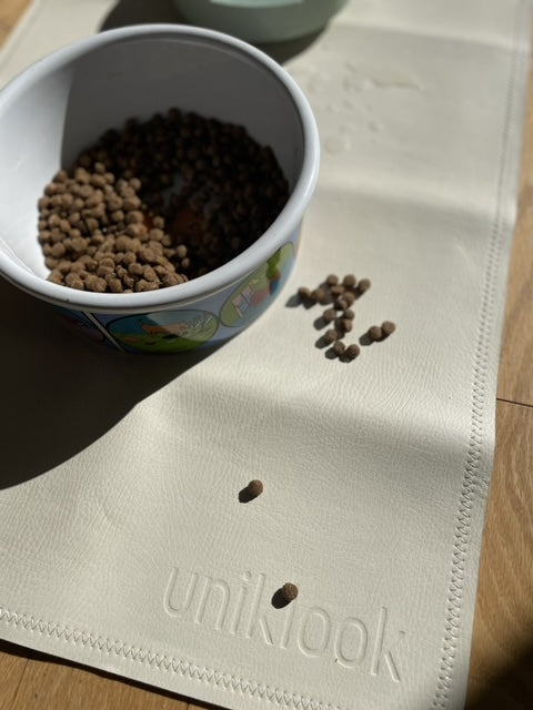 Vegan Leather Pet Food Mat — 30"x16" | Cream & Terra