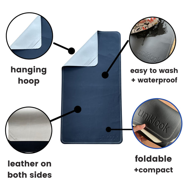Vegan Leather Mat — Green & Tan