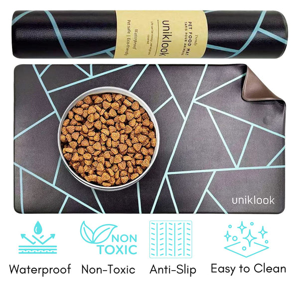 Vegan Leather Pet Food Mat — Avant-Garde Teal