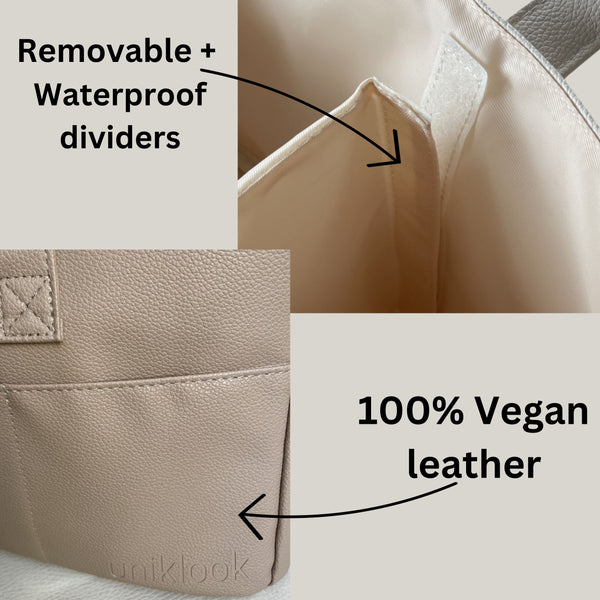Vegan Leather Caddy Diaper Bag & Nursery Organizer | Uniklook