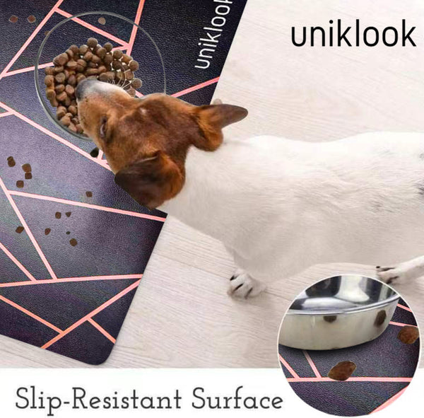 Vegan Leather Pet Food Mat — Avant-Garde Pink
