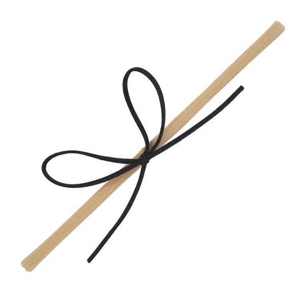 Sleek suede knot bow