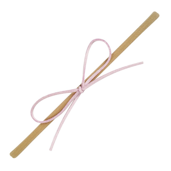 Sleek suede knot bow