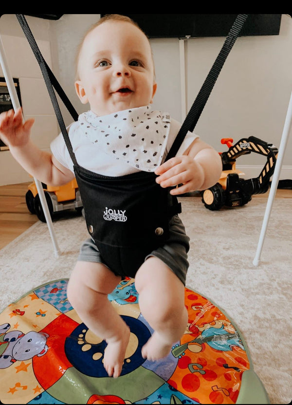 Avery Organic Cotton Bandana Bibs — Black & White Neutral